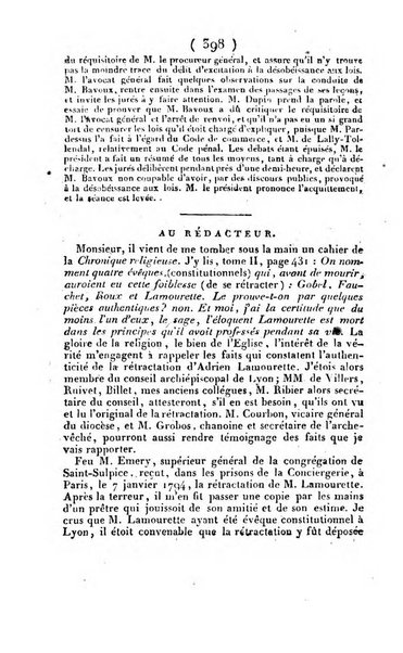 L'ami de la religion et du roi journal ecclesiastique, politique et litteraire