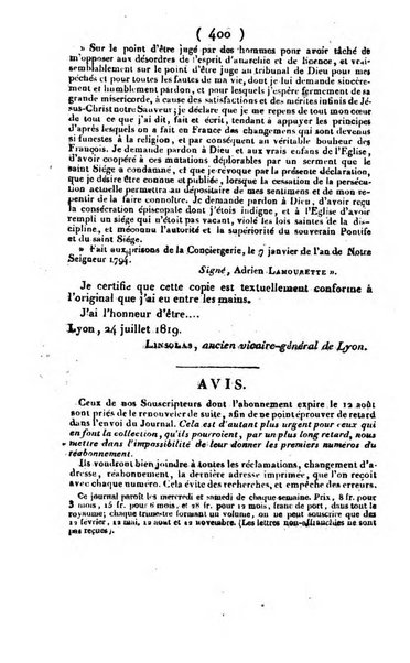 L'ami de la religion et du roi journal ecclesiastique, politique et litteraire