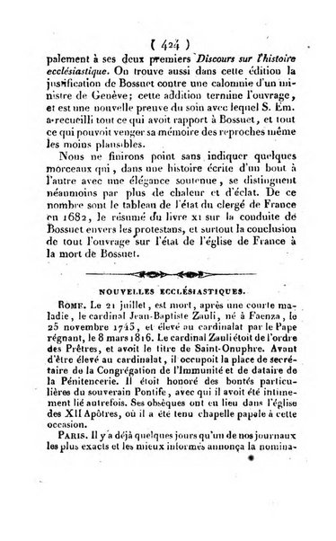 L'ami de la religion et du roi journal ecclesiastique, politique et litteraire