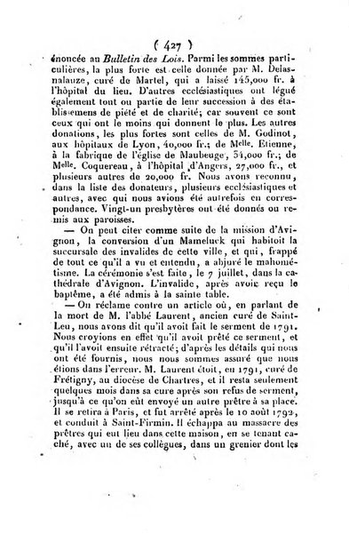 L'ami de la religion et du roi journal ecclesiastique, politique et litteraire