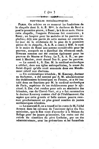 L'ami de la religion et du roi journal ecclesiastique, politique et litteraire