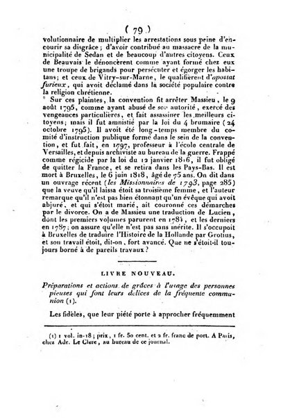 L'ami de la religion et du roi journal ecclesiastique, politique et litteraire