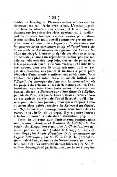 L'ami de la religion et du roi journal ecclesiastique, politique et litteraire