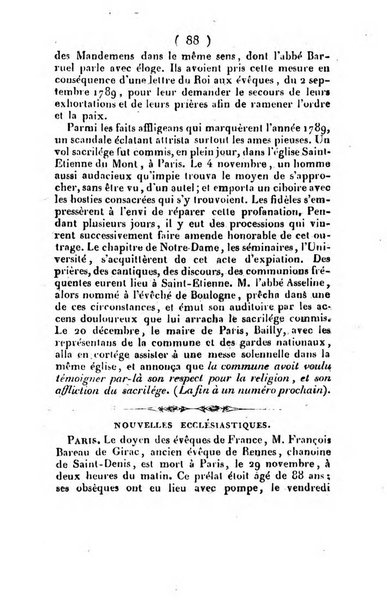 L'ami de la religion et du roi journal ecclesiastique, politique et litteraire