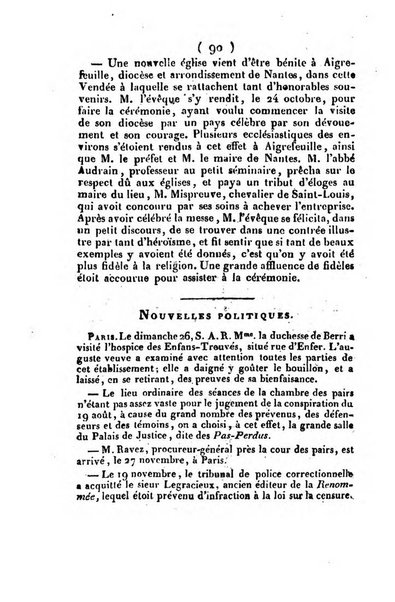 L'ami de la religion et du roi journal ecclesiastique, politique et litteraire