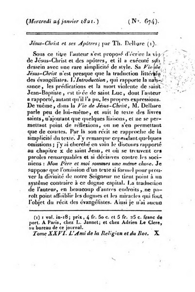 L'ami de la religion et du roi journal ecclesiastique, politique et litteraire