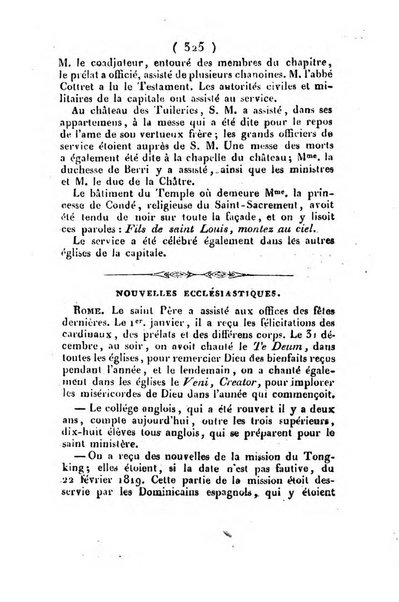 L'ami de la religion et du roi journal ecclesiastique, politique et litteraire