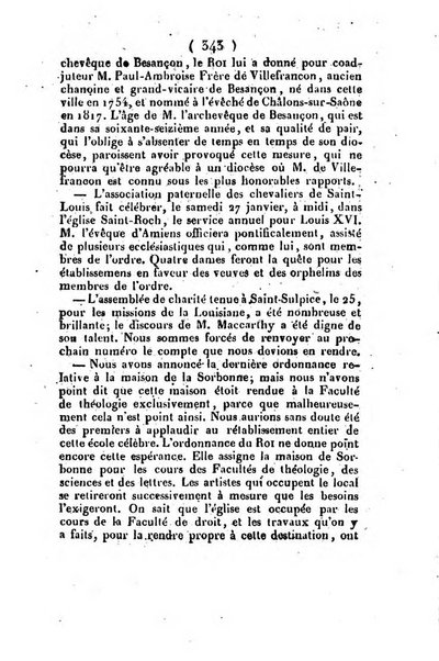 L'ami de la religion et du roi journal ecclesiastique, politique et litteraire