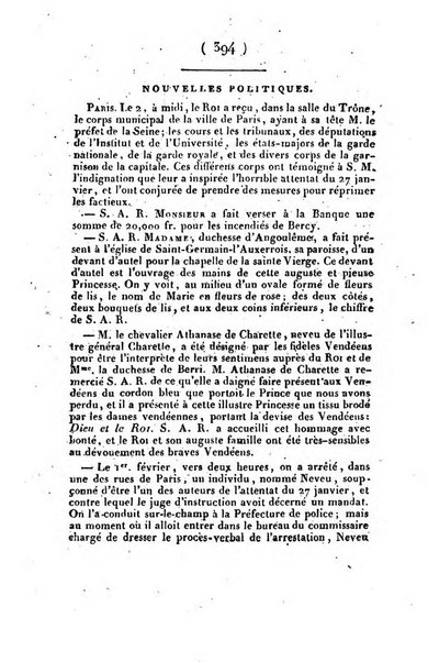 L'ami de la religion et du roi journal ecclesiastique, politique et litteraire