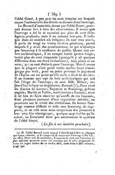 L'ami de la religion et du roi journal ecclesiastique, politique et litteraire