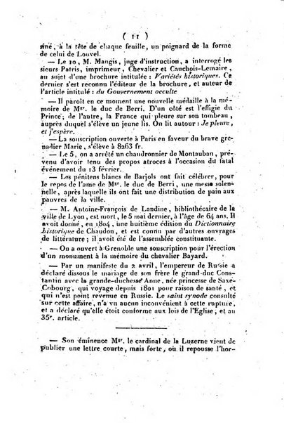 L'ami de la religion et du roi journal ecclesiastique, politique et litteraire