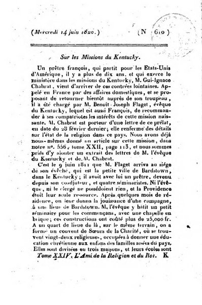 L'ami de la religion et du roi journal ecclesiastique, politique et litteraire