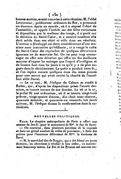 L'ami de la religion et du roi journal ecclesiastique, politique et litteraire