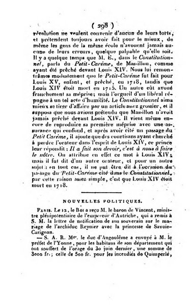 L'ami de la religion et du roi journal ecclesiastique, politique et litteraire