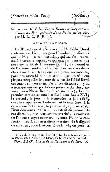 L'ami de la religion et du roi journal ecclesiastique, politique et litteraire