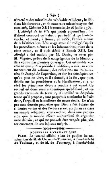 L'ami de la religion et du roi journal ecclesiastique, politique et litteraire