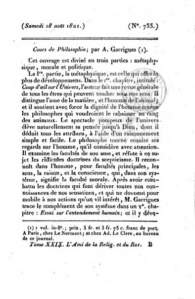 L'ami de la religion et du roi journal ecclesiastique, politique et litteraire