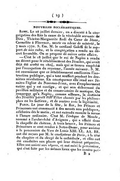 L'ami de la religion et du roi journal ecclesiastique, politique et litteraire