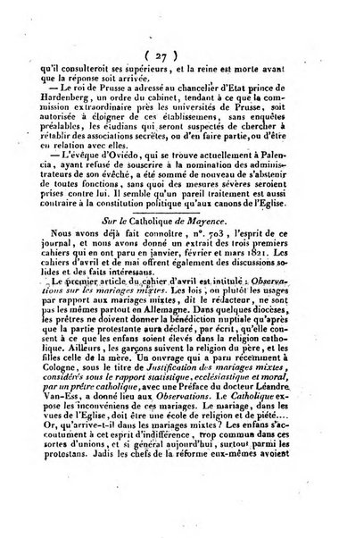 L'ami de la religion et du roi journal ecclesiastique, politique et litteraire