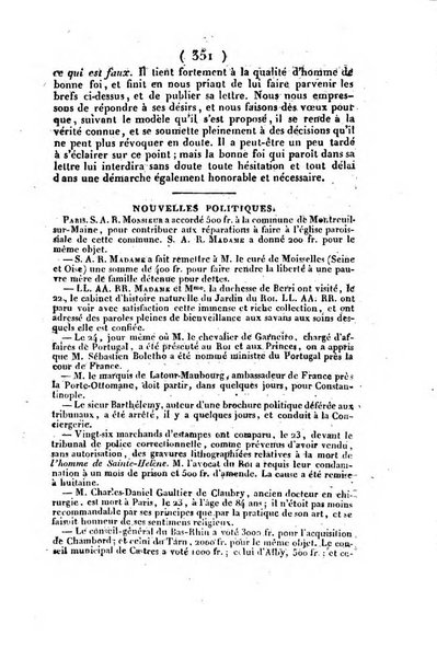 L'ami de la religion et du roi journal ecclesiastique, politique et litteraire