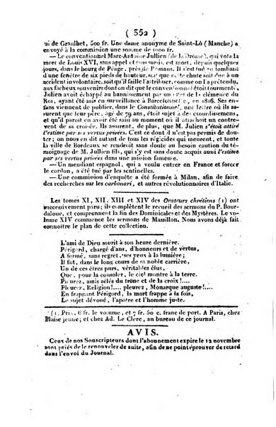 L'ami de la religion et du roi journal ecclesiastique, politique et litteraire