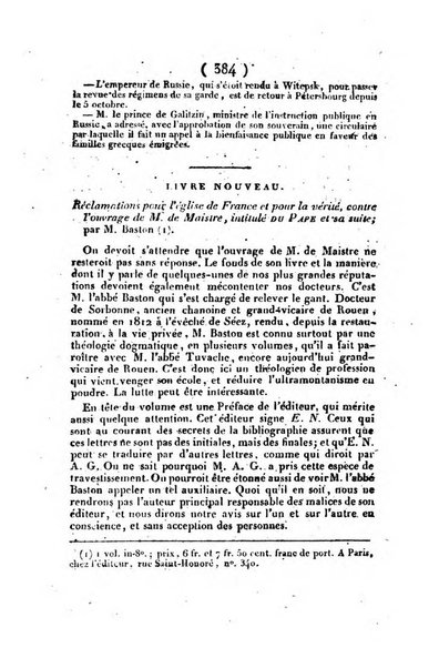 L'ami de la religion et du roi journal ecclesiastique, politique et litteraire