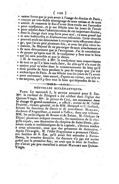 L'ami de la religion et du roi journal ecclesiastique, politique et litteraire