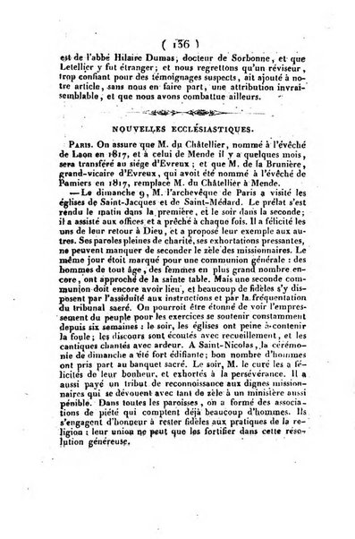 L'ami de la religion et du roi journal ecclesiastique, politique et litteraire