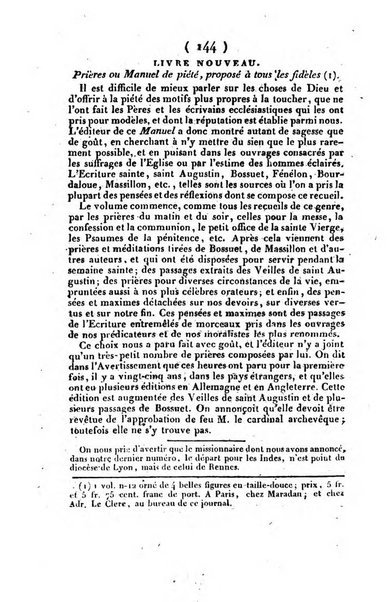 L'ami de la religion et du roi journal ecclesiastique, politique et litteraire