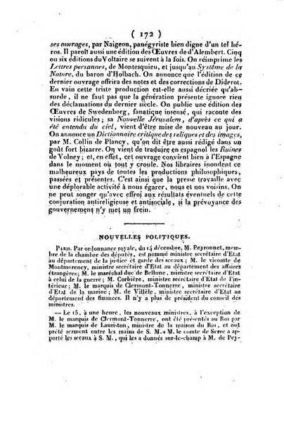 L'ami de la religion et du roi journal ecclesiastique, politique et litteraire