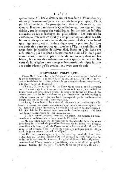 L'ami de la religion et du roi journal ecclesiastique, politique et litteraire