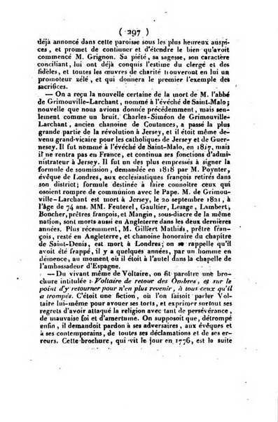 L'ami de la religion et du roi journal ecclesiastique, politique et litteraire