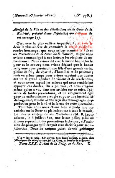 L'ami de la religion et du roi journal ecclesiastique, politique et litteraire