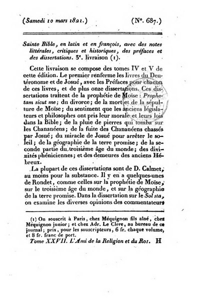 L'ami de la religion et du roi journal ecclesiastique, politique et litteraire