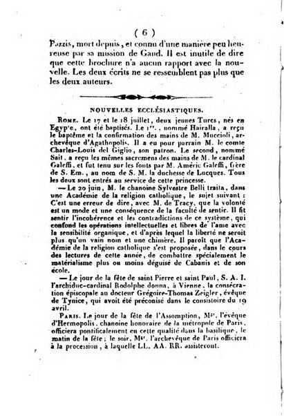 L'ami de la religion et du roi journal ecclesiastique, politique et litteraire