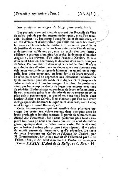 L'ami de la religion et du roi journal ecclesiastique, politique et litteraire