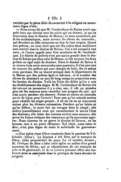 L'ami de la religion et du roi journal ecclesiastique, politique et litteraire