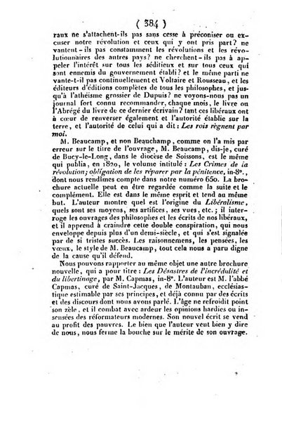 L'ami de la religion et du roi journal ecclesiastique, politique et litteraire