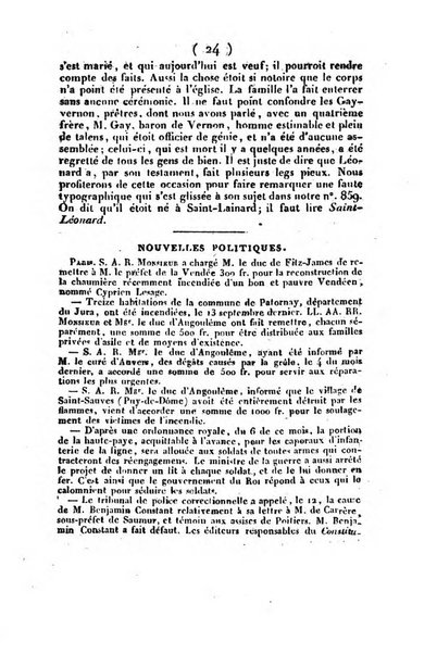 L'ami de la religion et du roi journal ecclesiastique, politique et litteraire