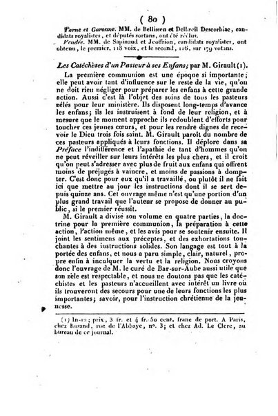 L'ami de la religion et du roi journal ecclesiastique, politique et litteraire