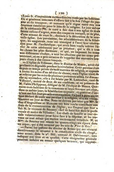 L'ami de la religion et du roi journal ecclesiastique, politique et litteraire