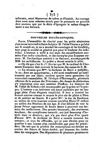 L'ami de la religion et du roi journal ecclesiastique, politique et litteraire