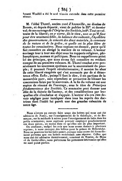 L'ami de la religion et du roi journal ecclesiastique, politique et litteraire