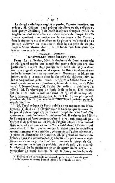 L'ami de la religion et du roi journal ecclesiastique, politique et litteraire