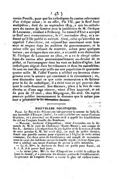 L'ami de la religion et du roi journal ecclesiastique, politique et litteraire