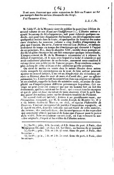 L'ami de la religion et du roi journal ecclesiastique, politique et litteraire