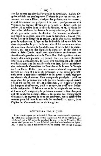 L'ami de la religion et du roi journal ecclesiastique, politique et litteraire