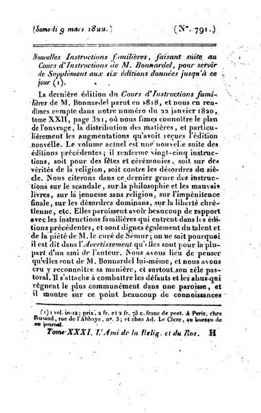 L'ami de la religion et du roi journal ecclesiastique, politique et litteraire