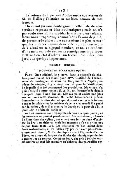 L'ami de la religion et du roi journal ecclesiastique, politique et litteraire