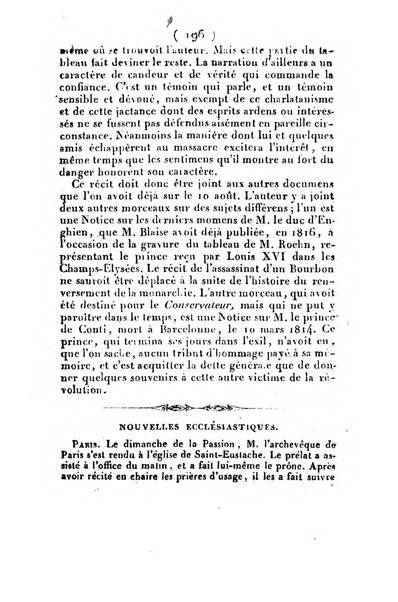 L'ami de la religion et du roi journal ecclesiastique, politique et litteraire